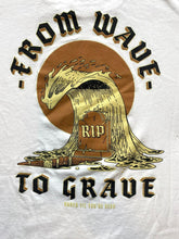 Load image into Gallery viewer, Chomp Shirt Adult Extra Large White From Wave To Grave Surf Ocean Gothic Mens
