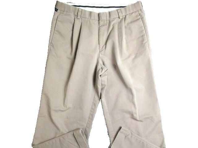 Dockers Pants Adult 34x30 Light Tan Pleated Straight Trouser Casual Dress Mens