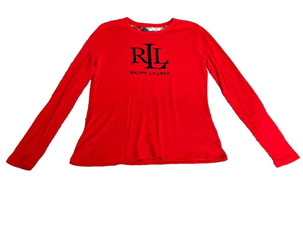 Lauren Ralph Lauren Shirt Womens Medium Pajama Top Long Sleeve Sleepwear Ladies