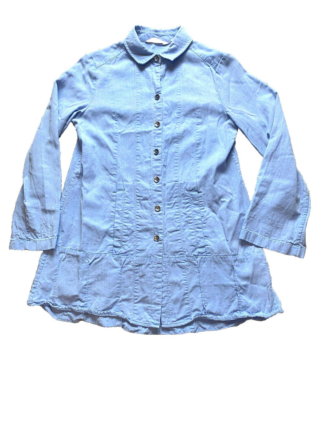 Soft Surroundings Shirt Womens Extra Small Blue Island Breeze Boho Tencel Lyocel