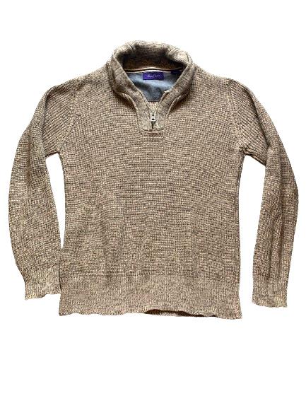 Alan Flusser Sweater Adult Large Shawl Collar Zipper Cable Knit Outerwear Mens