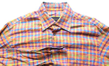 Load image into Gallery viewer, Scott Barber Shirt Adult Medium Button Up Long Sleeve Rainbow Plaid Casual Mens

