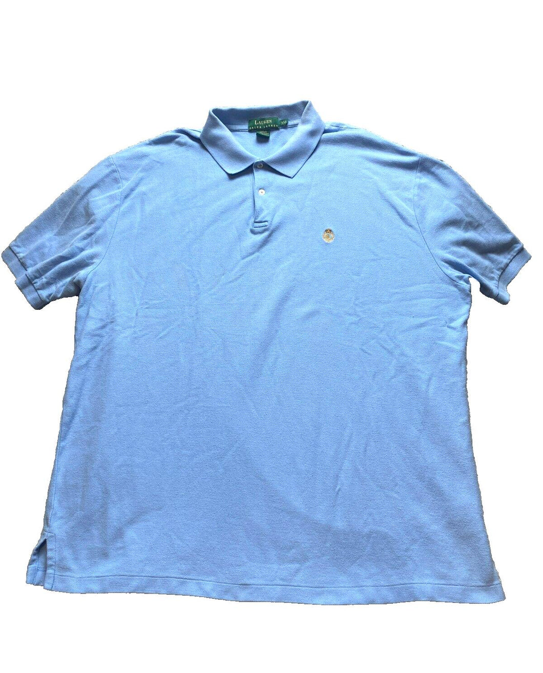 Lauren Ralph Lauren Shirt Adult 2XL XXL Blue Preppy Crown Crest Golf Polo Mens