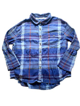 Load image into Gallery viewer, Prana Shirt Womens Small Blue Plaid Fillary Oversized Organic Cotton Ladies
