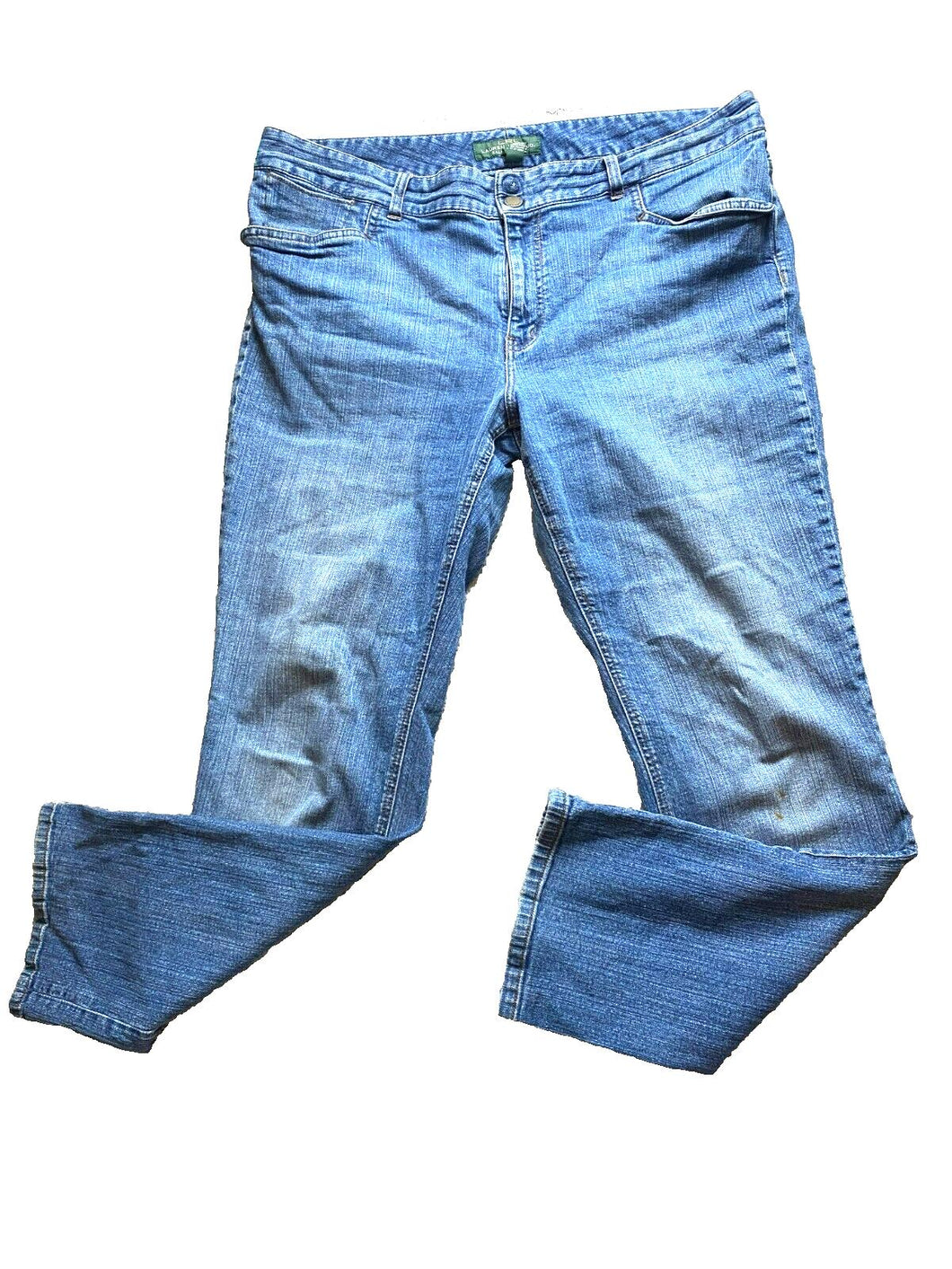 Lauren Ralph Lauren Jeans Womens 16 (39x29) Blue Denim Stretch Flap Pockets LRL