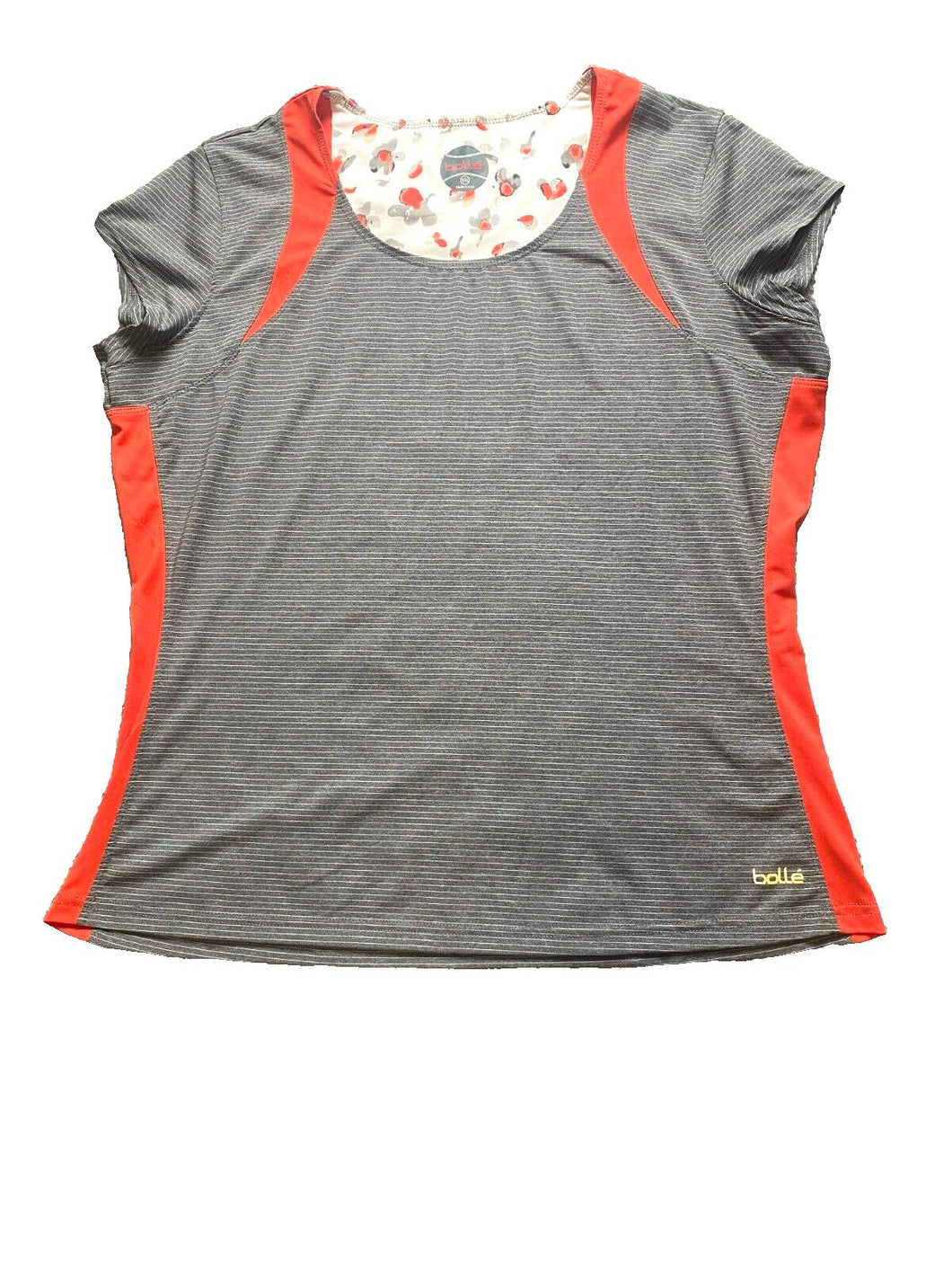 Bolle Shirt Womens 2XL XXL Gray Orange Tennis Golf Activewear Sporty Spandex