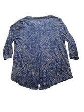 Load image into Gallery viewer, Lucky Brand Shirt Womens 1X Tunic Navy Blue Flowy AOP Paisley Casual Blouse Lady
