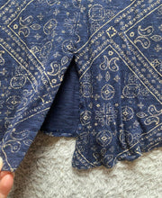 Load image into Gallery viewer, Lucky Brand Shirt Womens 1X Tunic Navy Blue Flowy AOP Paisley Casual Blouse Lady
