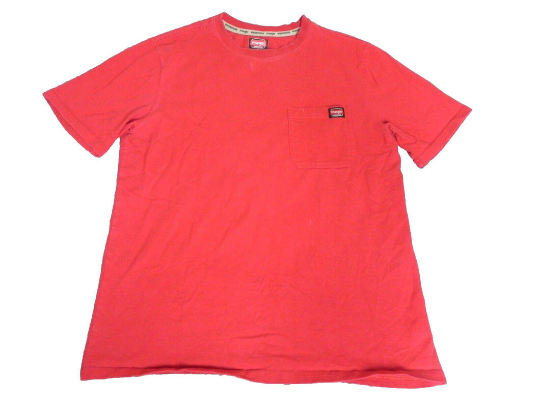 Wrangler Shirt Adult Medium Workwear Front Pocket Patch Logo Short Sleeve Mens