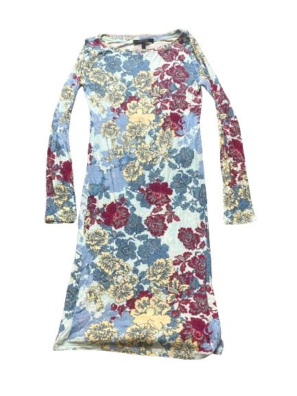 BCBGMaxazria Dress Womens Medium Allover Print Flower Floral Rayon Casual Ladies