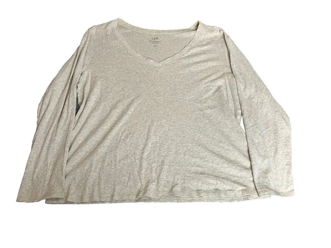 J Jill Shirt Womens 2X V-Neck Long Sleeve Pima Lightweight Pullover Plus Ladies