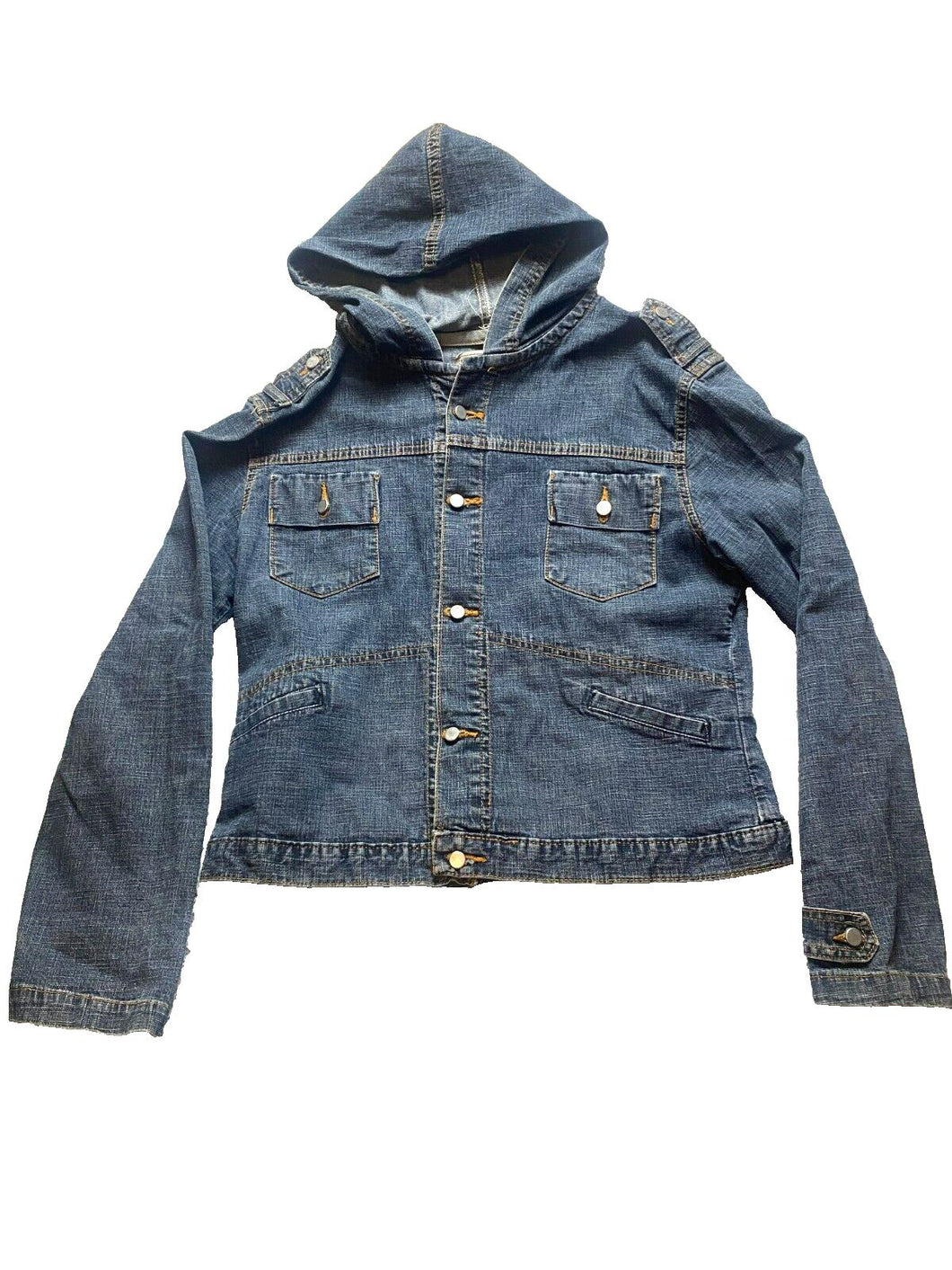 Bruno Boss Jacket Womens Extra Large Button Front Hoodie Denim Jean Ladies