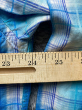 Load image into Gallery viewer, Alan Flusser Shirt Adult Large Blue Plaid Button Up Flip Cuffs Floral Casual Men
