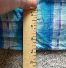 Load image into Gallery viewer, Alan Flusser Shirt Adult Large Blue Plaid Button Up Flip Cuffs Floral Casual Men
