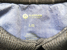 Load image into Gallery viewer, Haggar Shirt Adult Large Preppy Windowpane Plaid Collared Casual Golf Polo Mens
