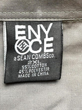 Load image into Gallery viewer, Enyce Shirt Adult 2XL Gray Button Up Pockets Spell Out Hip Hop Streetwear Mens
