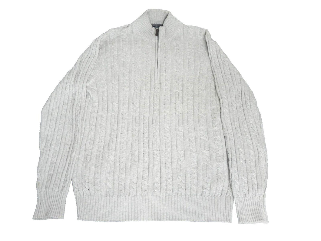 IZOD Sweater Adult Large 1/4 Zip Mock Neck Cable Knit Pullover Outerwear Mens