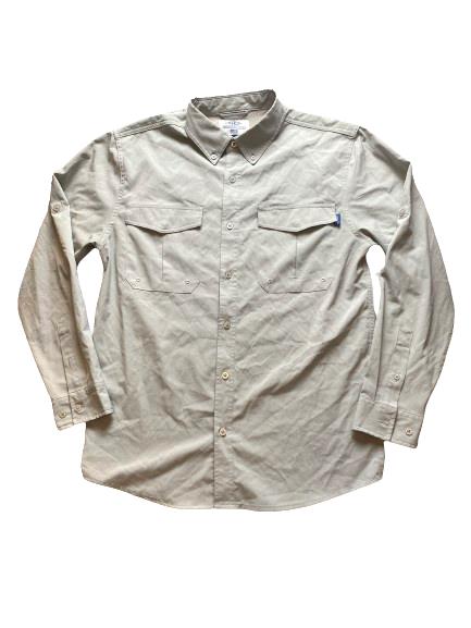 AFTCO Shirt Adult Small Gray Fishing Mesh Performance Flap Pockets Outdoor Men