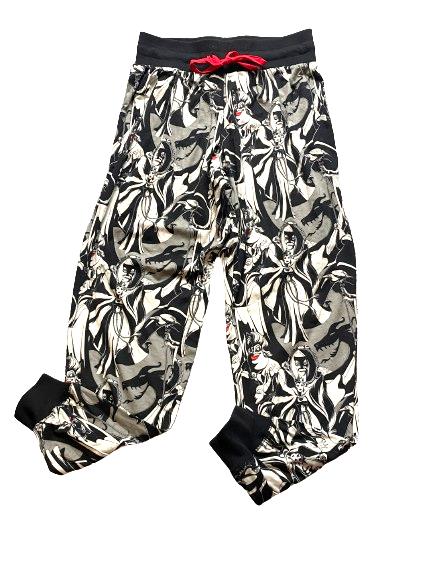 Disney Villains Maleficent Pants Womens Small AOP Drawstring Joggers Ladies