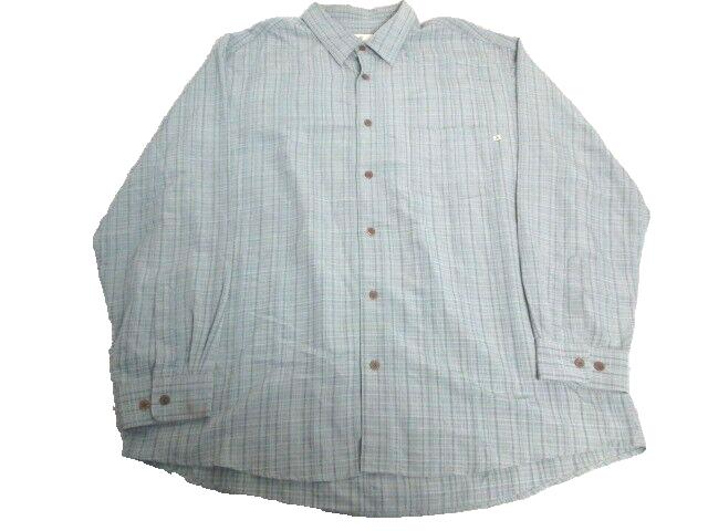 Solitude Shirt Adult 2XL XXL Long Sleeve Button Up Casual Camp Plaid Mens