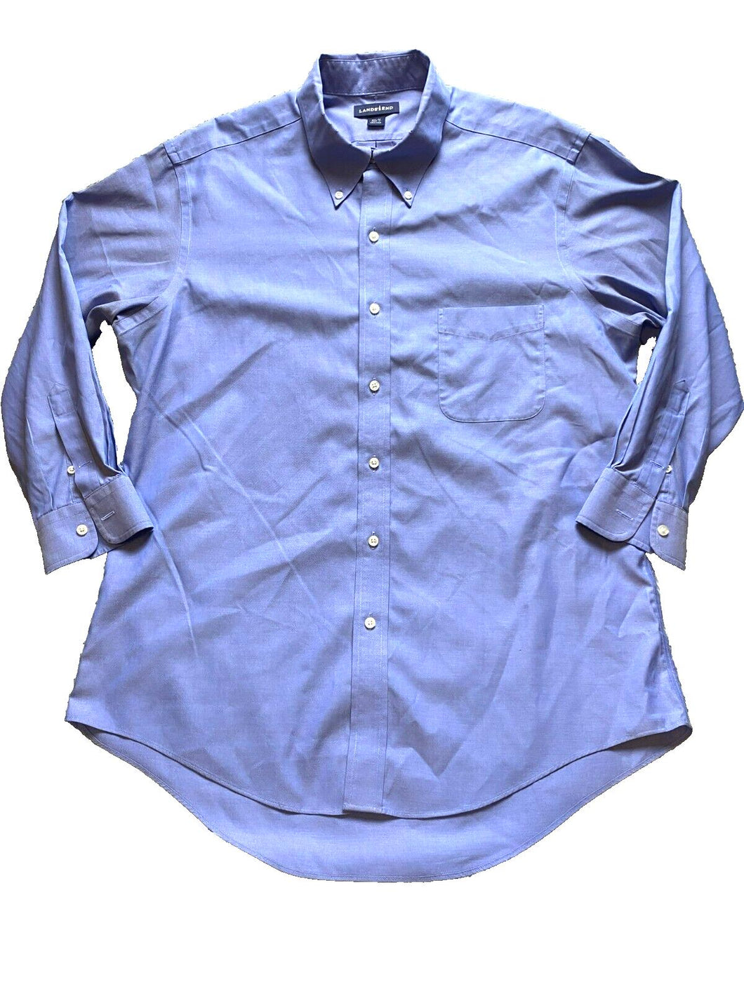 Lands End Shirt Adult 16.5 32 2XL XXL Button Up Long Sleeve Dress Casual Mens