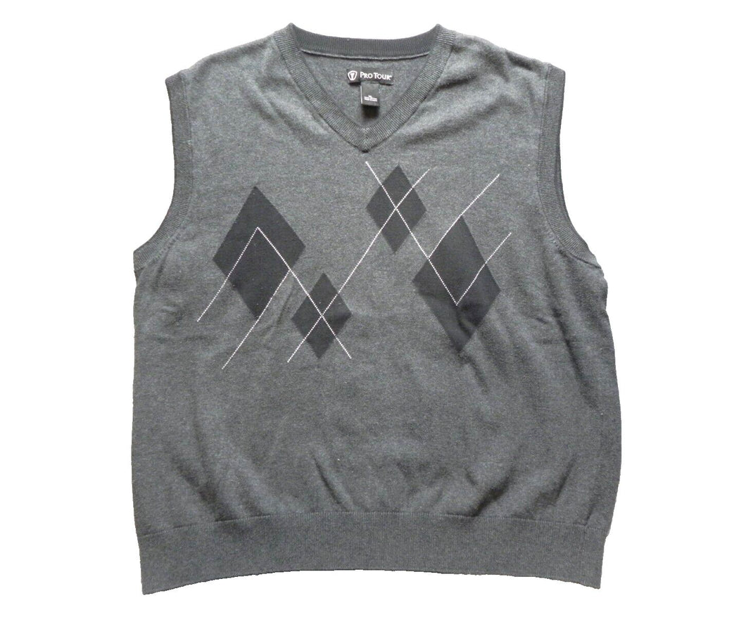 Pro Tour Vest Adult Extra Large Sleeveless Golf Sweater Outdoor Diamond Mens