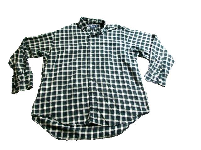 Ralph Lauren Shirt Adult Medium Big Green Blue Tartan Plaid Flannel Casual Mens