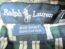 Load image into Gallery viewer, Ralph Lauren Shirt Adult Medium Big Green Blue Tartan Plaid Flannel Casual Mens

