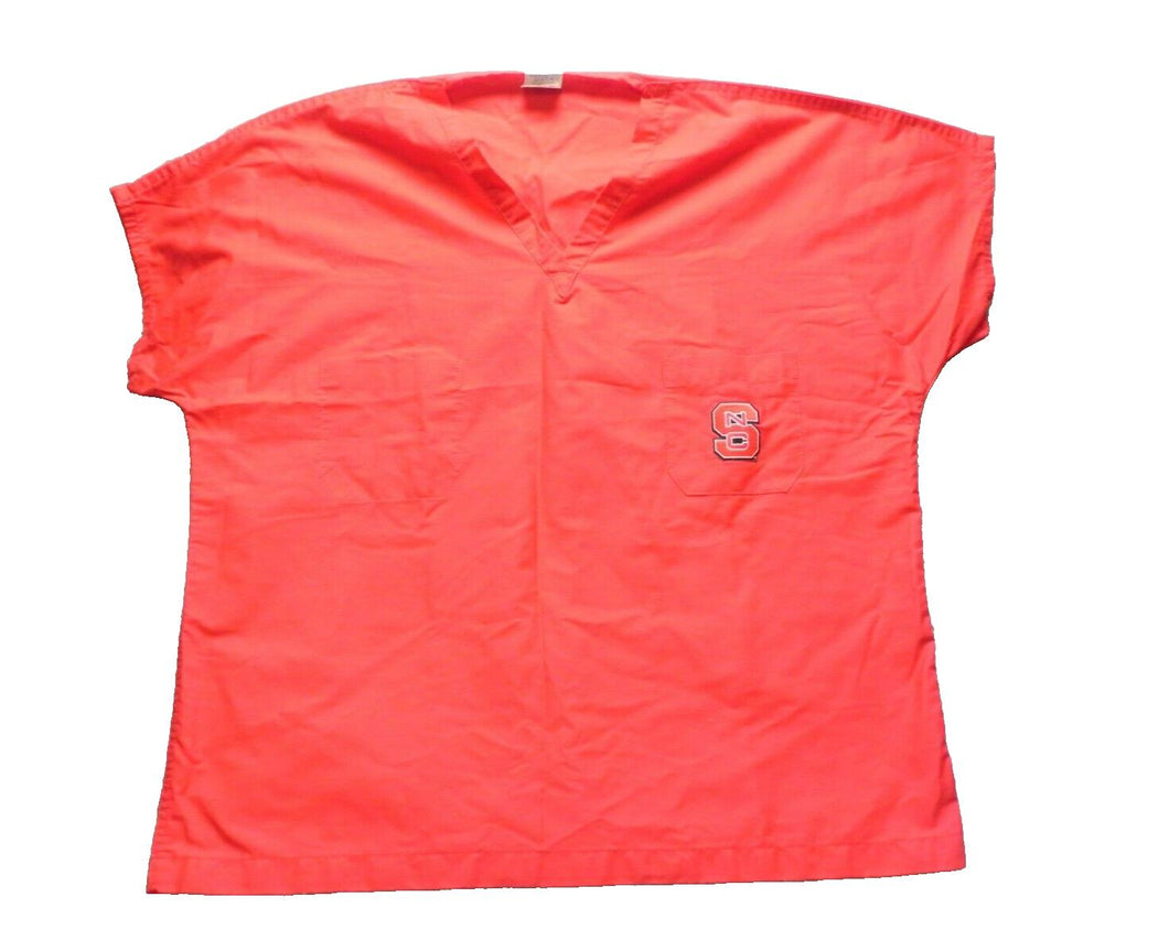 North Carolina State Shirt Adult Medium V-Neck Scrub Top NCAA Wolfpack Mens