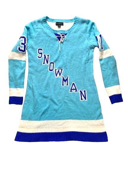Blizzard Bay Dress Womens Medium Blue Ugly Christmas Sports Sweater Frosty #31