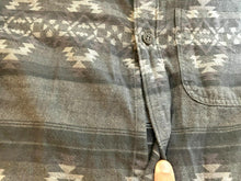 Load image into Gallery viewer, Bixby Nomad Shirt Adult Medium Gray Aztec Pocket Button Up Casual Slim Fit Mens

