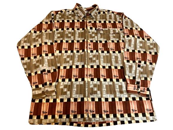 VTG Willie Esco Shirt Adult Extra Large Maroon Gold Flap Pocket AOP Hip Hop Mens