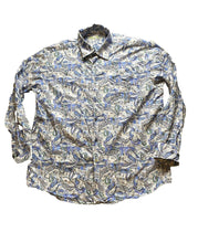 Load image into Gallery viewer, Alan Flusser Shirt Adult Large Blue Button Up Allover Print Paisley Casual Mens
