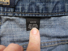 Load image into Gallery viewer, KOMAN Jeans Adult 42x32 Medium Wash Whiskered 5 Pocket Denim Baggy Y2K Mens
