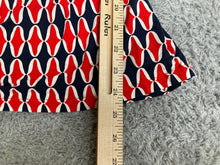 Load image into Gallery viewer, Boden Shirt Women 6 Red Navy Geometric Elodie Jersey Wrap Blouse Stretch Viscose
