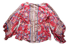 Load image into Gallery viewer, Anthropologie Altar’d State Shirt Womens Large Bell Sleeve Boho Lagenlook Hippie
