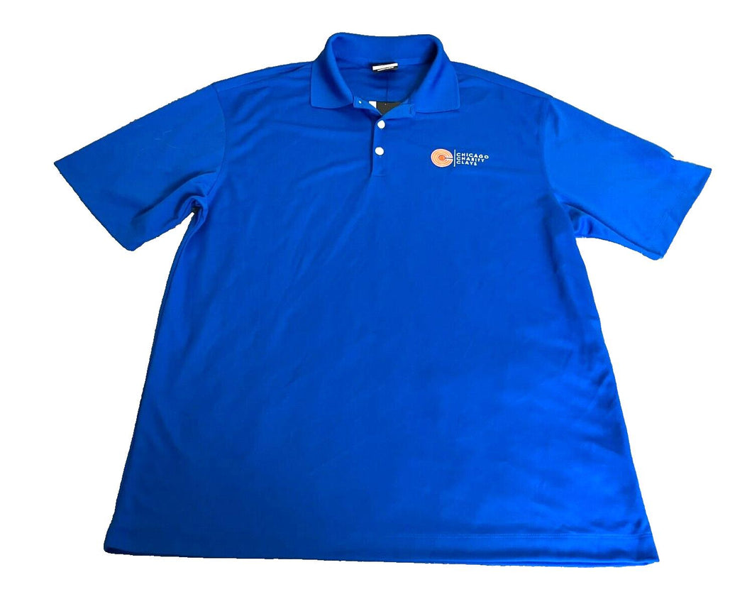 Nike Shirt Adult Large Chicago Charity Clays Dri Fit Swoosh Golf Polo Mens NWT
