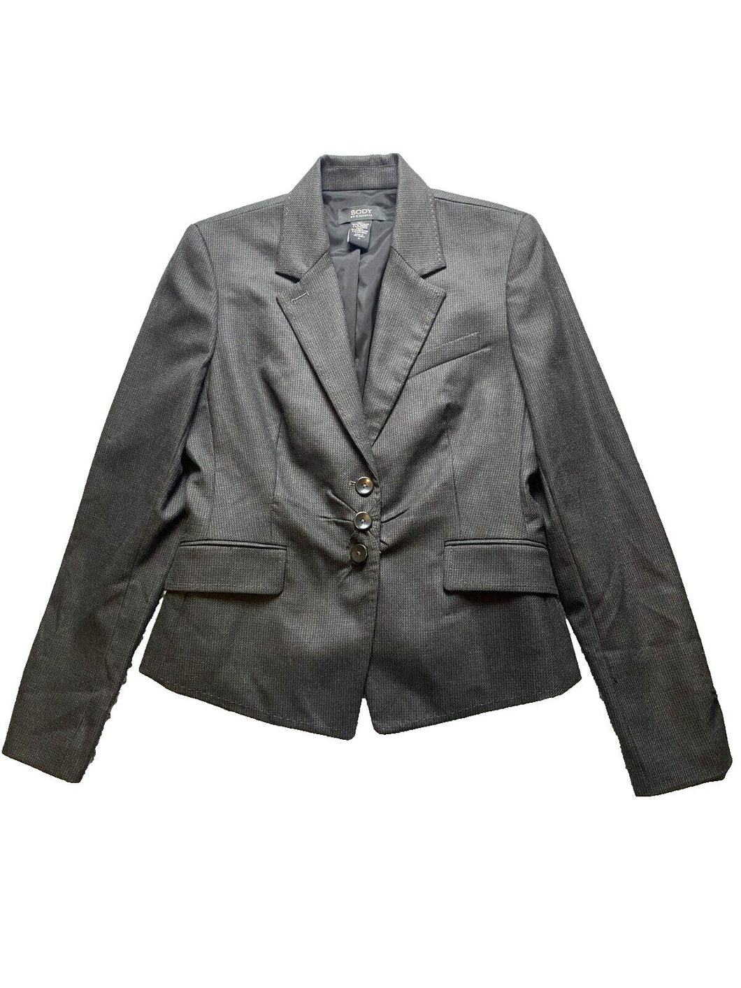 Body By Victoria Suit Jacket Women 8 Medium Charcoal Gray Single Breasted Blazer