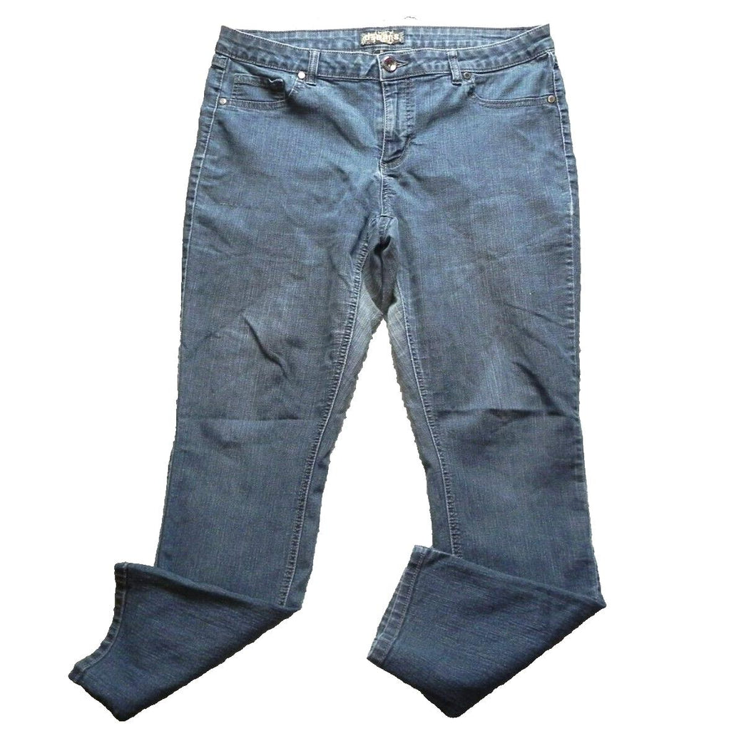 D. Jeans Womens 16 (36x29) Medium Wash Rhinestone Pockets Spandex Denim Ladies