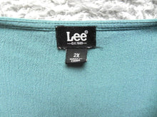 Load image into Gallery viewer, Lee Shirt Womens 2X Ringhole V-Neck Flowy Blouse Casual Babydoll Plus Ladies
