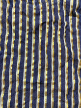 Load image into Gallery viewer, Torrid Shirt Womens 2 Denim Gold Lurex Striped Button Flowy Blouse Rayon Ladies
