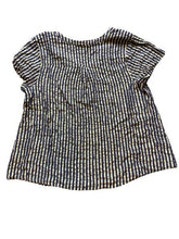 Load image into Gallery viewer, Torrid Shirt Womens 2 Denim Gold Lurex Striped Button Flowy Blouse Rayon Ladies
