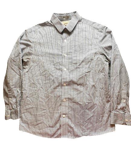 Duluth Trading Co Shirt Adult Medium Navy Gray Wrinkle Fighter Untucked Mens