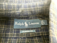 Load image into Gallery viewer, Ralph Lauren Shirt Adult Large Navy Tan Button Up Classic Fit Outdoor Plaid Mens
