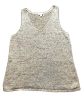 Load image into Gallery viewer, J Jill Shirt Womens Large Pastel Rainbow Tank Nylon Acrylic Linen V-Neck Ladies
