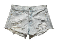 Load image into Gallery viewer, American Eagle Shorts Womens 4 30 Waist Destroyed Cheeky Denim Light Wash Ladies
