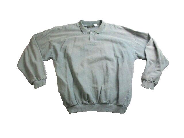 VTG Orvis Sweater Adult Extra Large Green Pullover Fleece Golf Polo Cotton Mens