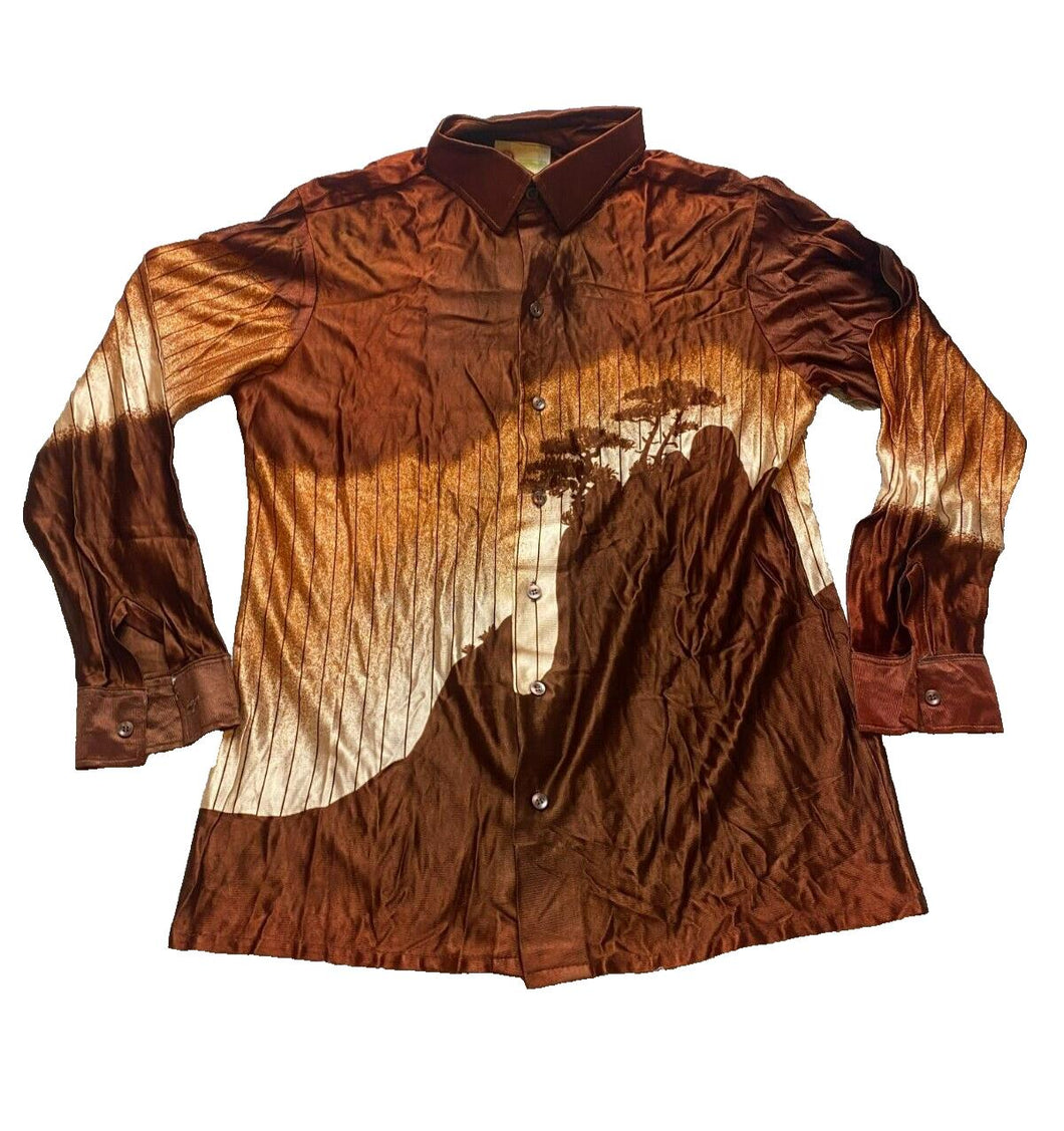 VTG Kings Road Shirt Adult Large AOP Mountain Naturecore Button Up 70s Mens