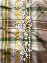 Load image into Gallery viewer, VTG Old Navy Shirt Adult Extra Large Brown Plaid Embroidered Floral Hawaiian Men
