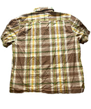 Load image into Gallery viewer, VTG Old Navy Shirt Adult Extra Large Brown Plaid Embroidered Floral Hawaiian Men
